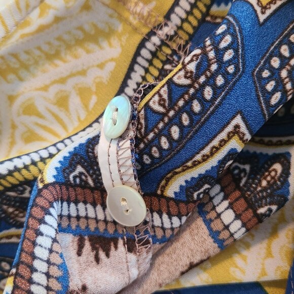 Anthropologie Fig and Flower Button Up Sheer Patchwork Blouse Dress Sm Boho - Picture 9 of 9